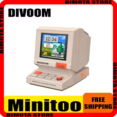 New Divoom Ditoo MiniToo Retro Bluetooth Speaker Portable Pixel Display Music Box Retro Computer Sty