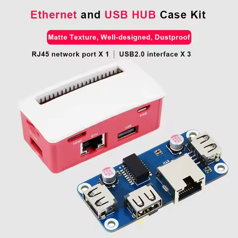 Raspberry Pi Zero 2 W Ethernet / USB HUB HAT (B) for Raspberry Pi Series 1 x RJ45 3 x USB 2.0 Interf