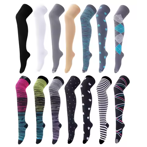 Brand Above The Knee Compression Stockings Men Women Thighs Socks Compress Elastic Sports Long Socks