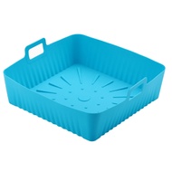 [LYH Store] Exclusive23cm/9In Square Large Silicone Air Fryer Liners Mold for Air Fryer 6-8QT Reusab