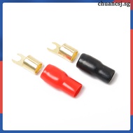 📱 2Pairs Crimp Spade Fork Adapters for Speaker Wire Connectors 8Ga Spade Terminals Assorted Color