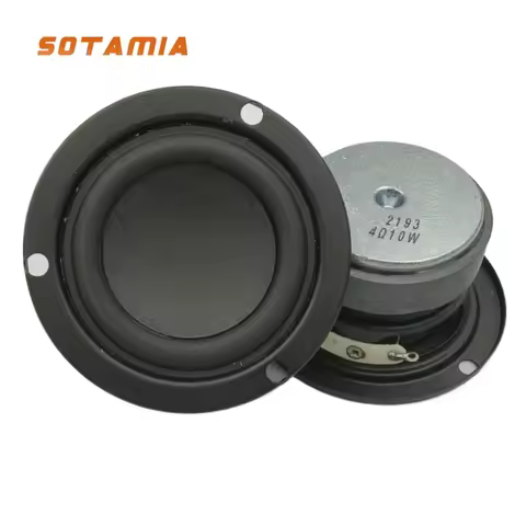 SOTAMIA 2Pcs 2 Inch Full Range Audio Speaker 4 Ohm 10W Round Midrange HIFI Sound Music Loudspeaker f