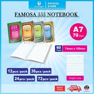 FAMOSA A7 70GSM 60pg Mix Colour 555 Pocket Notebook / Buku Nota Kecil / Buku Hutang / Mini Pocket No