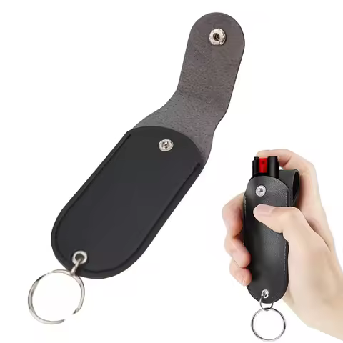 Holster Pouch PU Leather Outdoor Pepper Spray Compact Flip Top Design Pepper Spray Pepper Spray Pouc