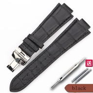 Watch accessories men's leather strap convex 14mm for Tissot T60 sports waterproof ladies black leather strap buckle