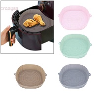 【CRAZYSPE】Air Fryer Silicone Pot -20°C To 220°C Brown/Green/Grey/Pink Food Grade Silicone