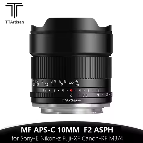 TTArtisan APS-C 10mm F2 ASPH 105 wide Angle Lens for Camera Photography Sony E Fuji XF Nikon Z Canon