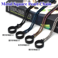 [Ship Today] Stainless Steel Metal Square Pearl Chain Lanyard with 2 Rings For Nord Relx Uwell CALIBURN YOOZ VEEX Nanostix Snowplus Pod System