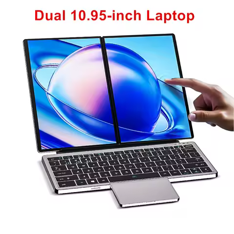 Topton 2 Screen Laptop Intel i3 1215U N100 Dual 10.95inch IPS Touch Screen Windows 11 Office Compute