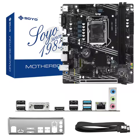 H311M Gaming Motherboard SOYO i3 7100 CPU RAM Memory 8G TPM2.0 PC Combo Kit xeon Intel1151 Dual PCIE