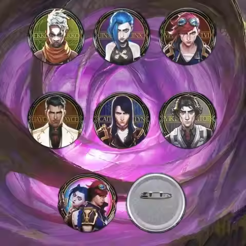 Arcane Badge Blind Box Set Jinx Vi Caitlyn Ekko Jayce Viktor Genuine Original Packaging Brand New