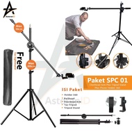 Overhead Tripod SPC01 Tripod Stand Plus Phone Holder 360 Bluetooth Handphone