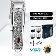100% ORIGINAL VGR Hair Clipper Super Chrome Stylish Mesin Potong Rambut Tanpa Wayar Main Cas Recharg