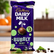 Cadbury Dairy Milk Bubbly Chocolate With Mint Chocolate Bubbles Blocks Bar 160g