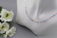 Silver thai Jewelry สร้อยคอเงินแท้ 925 ประดับโอปอลหลากสี / 925 sterling silver necklace decorated wi