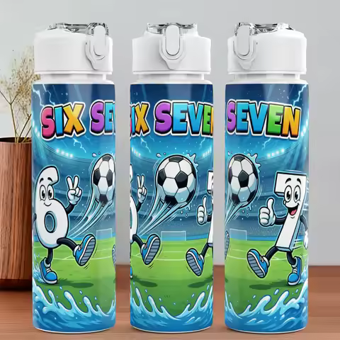 750ml 6/7 Anime Water Cup Bottle Odor-Free Reusable Squeezable Jug Gift for Juneteenth Birthday