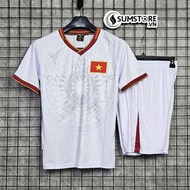 Bộ Quần Áo Đá Banh Đội Tuyển Việt Nam Trắng Sân Khách 2025  - Đồ Đá Bóng Thun Lạnh Nam Nữ