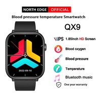 NORTH EDGE QX9 Health Check jam tangan pintar BP Blood Oxygen HR Temperature Menstrual Bluetooth Cal