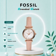[Official Warranty] Fossil ES4699 Women's Carlie Mini Three-Hand Blush Leather Strap 28mm Watch Wate