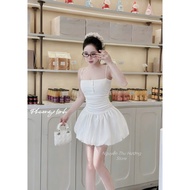 2-strap dress with short boom legs