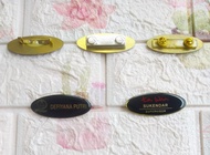 Name Tag / Papan Nama Kuningan Oval Peniti - Paku - Magnet (Custom Satuan)