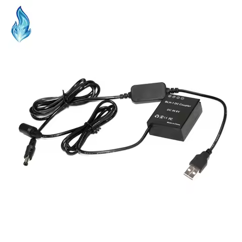USB Power Bank Cable+BLH1 BLH-1 Dummy Battery DC Coupler for Olympus Digital Cameras E-M1X EM1 MARK 