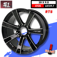 ล้อแม็กขอบ 20x9.5 6x139.7 ET+25🚗🛻 ยี่ห้อ S1 Wheel รุ่น RTS (GBMW) 🔥(ราคาต่อ1วง)🔥 ⚡️ขายยก4วงเท่านั้นไ