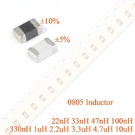100PCS 0805 SMD Inductor ±5% 300mA 100nH 47nH 33nH 22nH ±10%  50mA 15mA 250mA  330nH 1uH 2.2uH 3.3uH