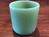 Jade color glass cup  not fire king 綠色玻璃杯器皿