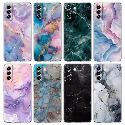 Fashion Marble Pattern Phone Case For Samsung Galaxy S24 Ultra S23 FE S22 S20 S21 5G S10 S9 Plus S10