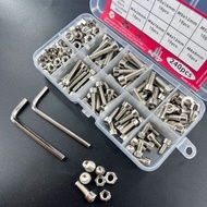 240 Pieces Hex Nut Bolt Set-Including M2, M3, M4, M5 Hex Head Bolt and Flat Washer 7.19