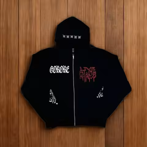 Y2k Gothic Street Clothing Men and Women Loose Casual Sportswear Retro Fashion Printed Pattern Hoodi