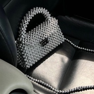 BRISIA SILVER CHROME/ BEADED BAG/ BEADBAG/