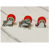 MERAH 2 Red nylon Wheel (Straight Swivel Lock) trolley wheel