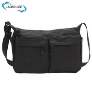 LABER LEE Unisex Leisure Shoulder Bag Multi Pocket Messenger Shoulder Bag Large Capacity Nylon Table