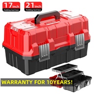New material thickened 17-21 Inch Tool Box Organizer 3-Layer Fold Plastic Storage Toolbox