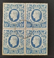 1946年英國喬治六世郵票，舊票4方連