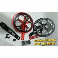 Crankset XLR8 Single 53T Steel+Alloy HT2 includes BB. Minion folding bike