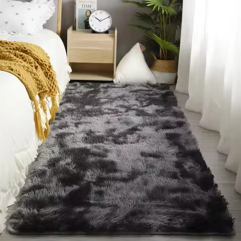 VIKAMA Soft Area Rugs Bedroom Carpet Fluffy Non-slip Tie-Dyed Fuzzy Shag Plush Soft Shaggy Bedside R