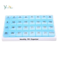 Monthly Pill Organizer 31 Compartments, 1 Per Day, 4 Week Full Month 31 Day Pill Organizer,Blue