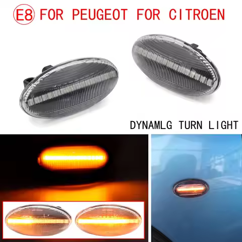 2x LED Turn Signal Side Marker Light Repeater Lamp Blinker For Peugeot 107 407 Partner Expert Travel