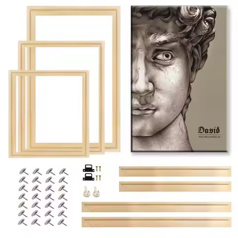 Frame Factory Natural Wooden Picture Frame For Wall Canvas Frame Diamond Painting Frame Picture Post
