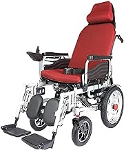 Fashionable Simplicity Electric Wheelchair High Backrest Foldable Lightweight Intelligent Adjustment For The Elderly The Disabled Automatic Full Reclining Four-Wheeled Scooter Black (Red)