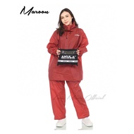 AKULA Jas Hujan Setelan HOODIE Pria Wanita Bahan PVC anti rembes new
