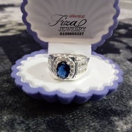 cincin lelaki permata blue sapphire silver 925, cincin lelaki perak 925 batu biru, silver 925 men ri