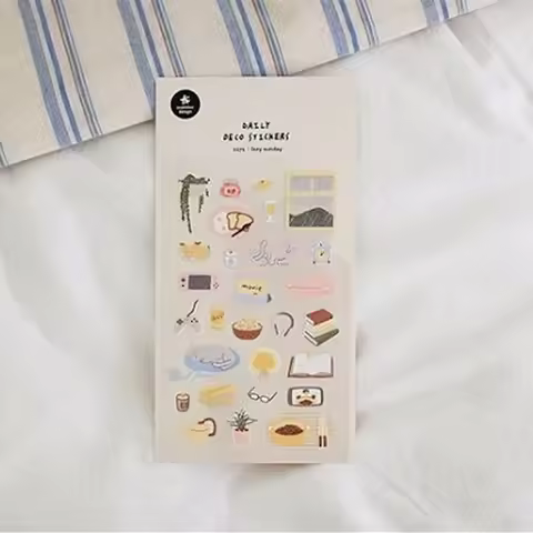 Korea Lazy Sunday Sticker Suatelier 1171 DIY Junk Journal Supplies Aesthetic Book Cute Things Sticke