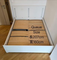白色床架Queen Size White Bed Frame