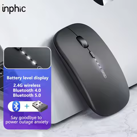 Inphic M1PRO Bluetooth Mouse Rechargeable 2.4G Wireless Mouse Office Mute Ultra thin and portable Fo