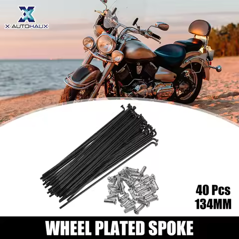 X Autohaux 40 Pcs Bicycle Steel Spokes 13G 134mm 180mm 182mm 200mm 218mm 222mm 257mm 260mm Length wi