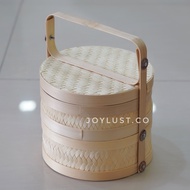 Multilayer Food storage container tapau food bakusia bamboo 2 tier bakul makanan deco family studio